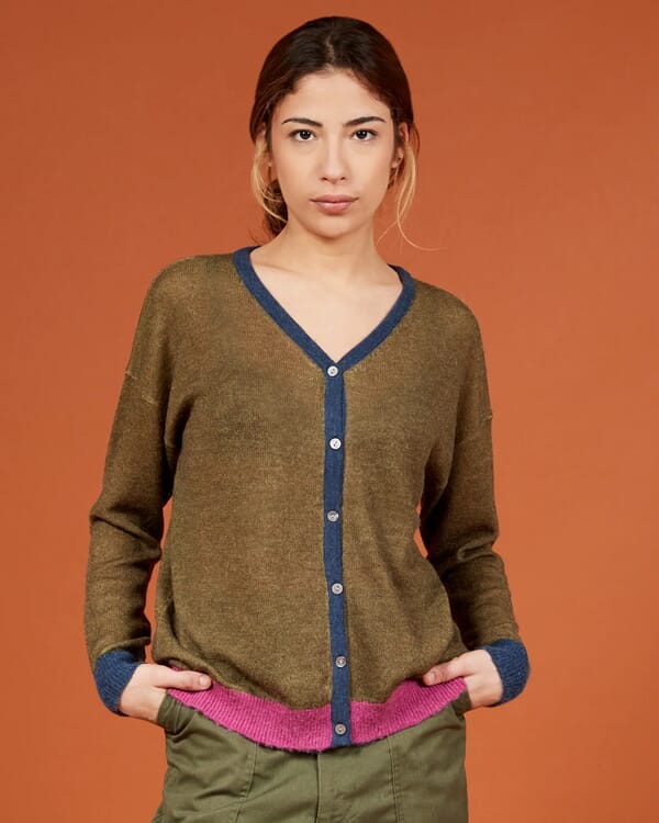 in bed with you ABSTRACT PRINT CREWNECK CARDIGAN COL.840