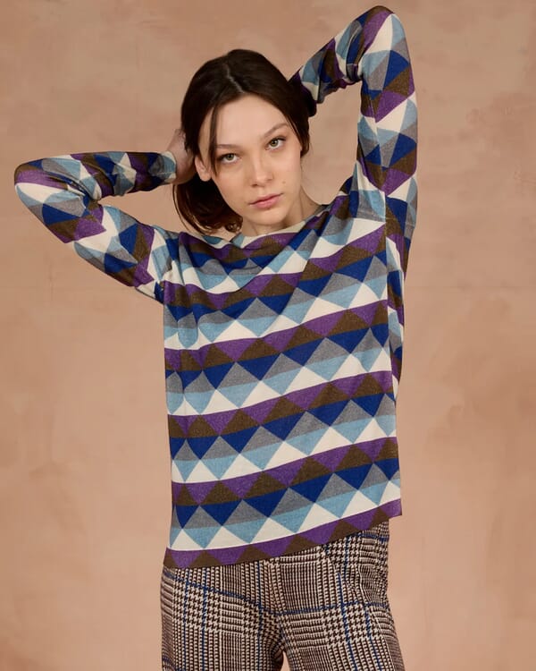 in bed with you ABSTRACT PRINT CREWNECK JUMPER COL.969