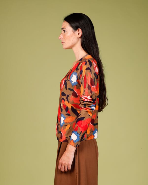 In Bed With You ABSTRACT PRINT LOOSE-FIT CARDIGAN COL.814