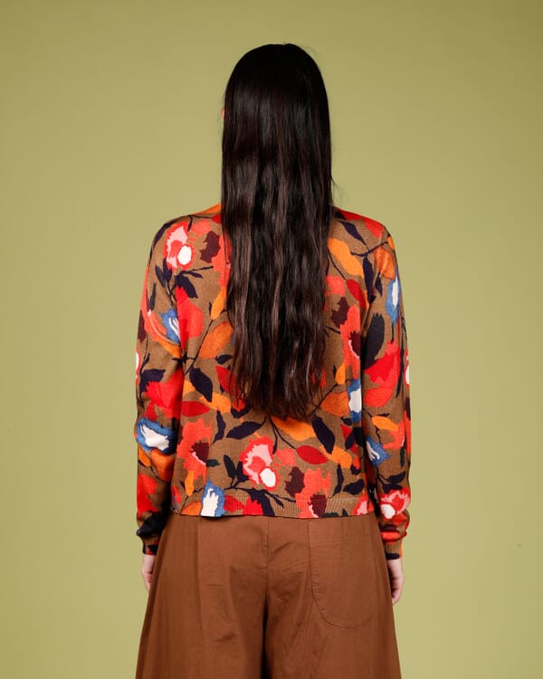 In Bed With You ABSTRACT PRINT LOOSE-FIT CARDIGAN COL.814