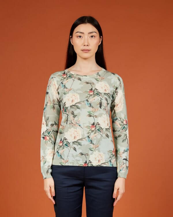 In Bed With You ABSTRACT PRINT POLO NECK JUMPER COL.845