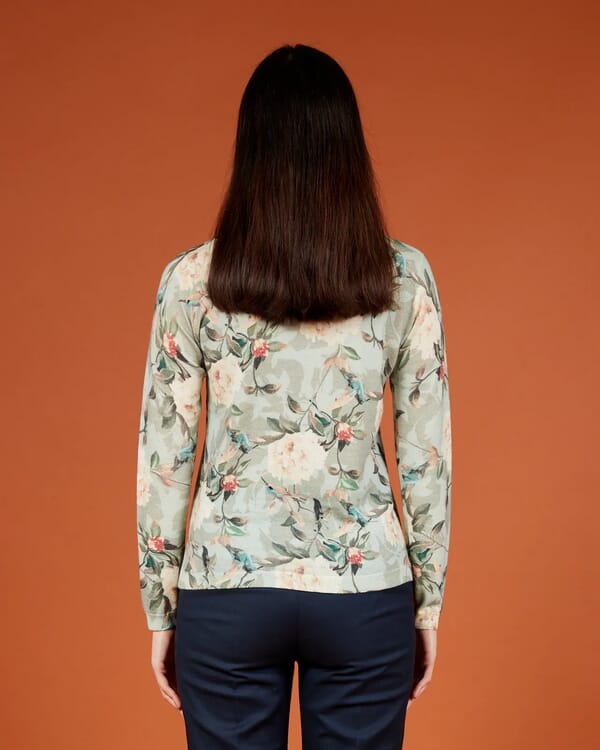 In Bed With You ABSTRACT PRINT POLO NECK JUMPER COL.845