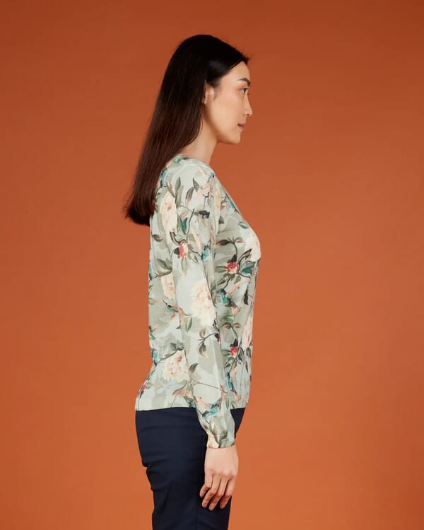 In Bed With You ABSTRACT PRINT POLO NECK JUMPER COL.845