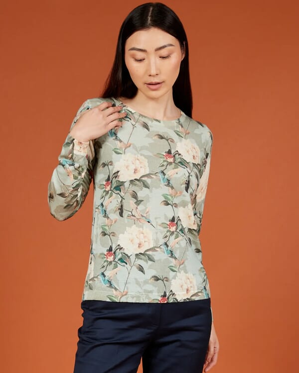 in bed with you ABSTRACT PRINT POLO NECK JUMPER COL.845