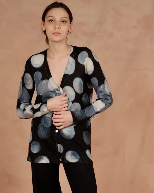 in bed with you ABSTRACT PRINT V NECK JUMPER COL. 1029