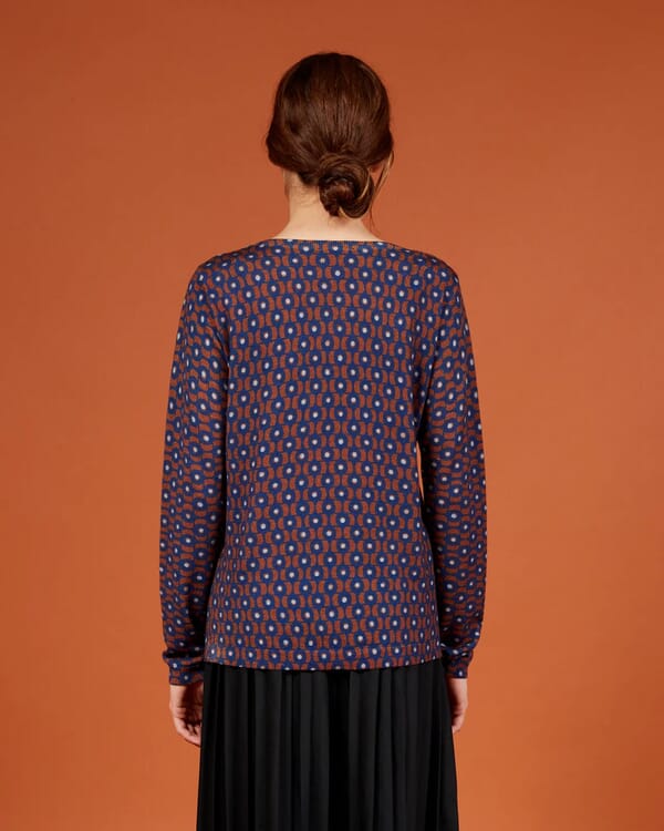 In Bed With You ABSTRACT PRINT V NECK JUMPER COL.202