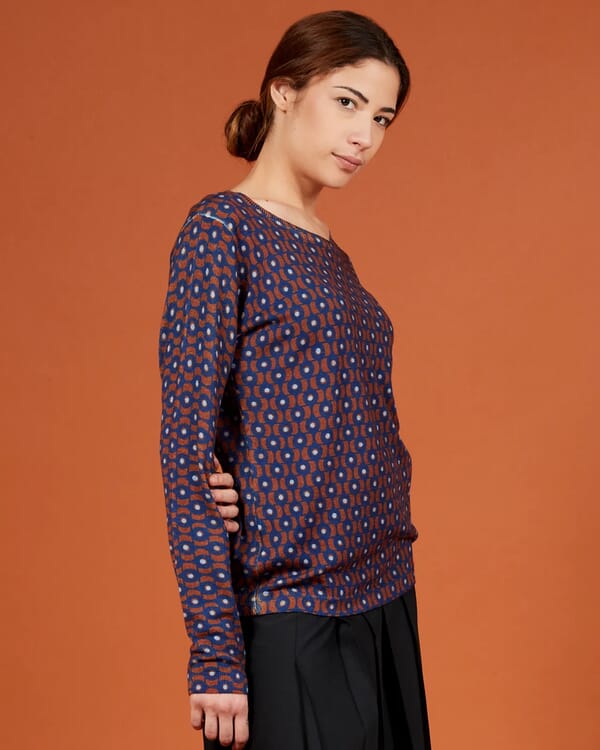 in bed with you ABSTRACT PRINT V NECK JUMPER COL.202