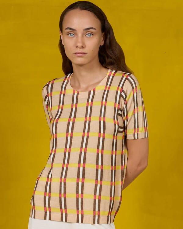 in bed with you ABSTRACT PRINT V NECK JUMPER COL. 840