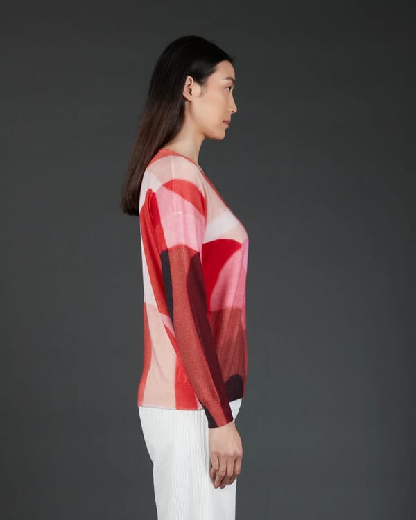 In Bed With You ABSTRACT PRINT V NECK JUMPER COL. 849