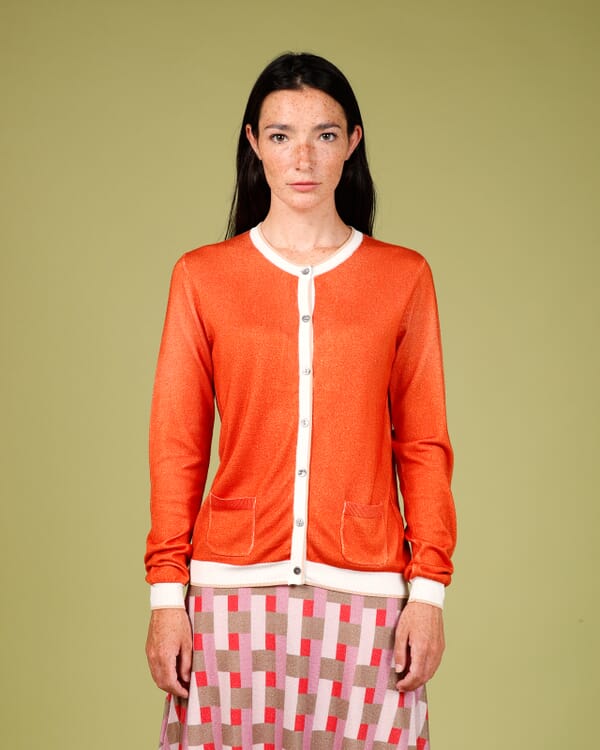 In Bed With You CONTRAST-EDGE GEOMETRIC PRINT CARDIGAN WITH POCKETS COL. 830