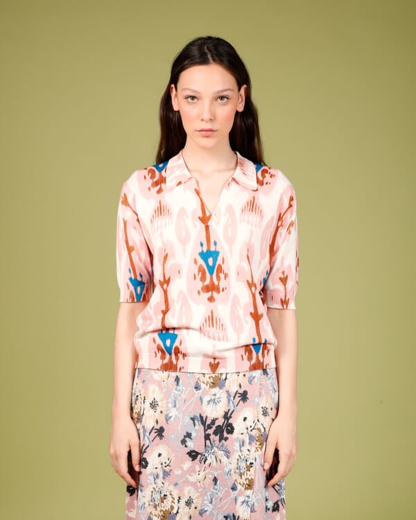 In Bed With You CONTRAST-EDGE PRINT CARDIGAN WITH POCKETS COL. 004