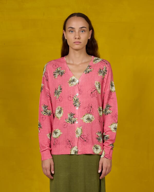 In Bed With You CONTRAST-EDGE PRINT CARDIGAN WITH POCKETS COL. 006