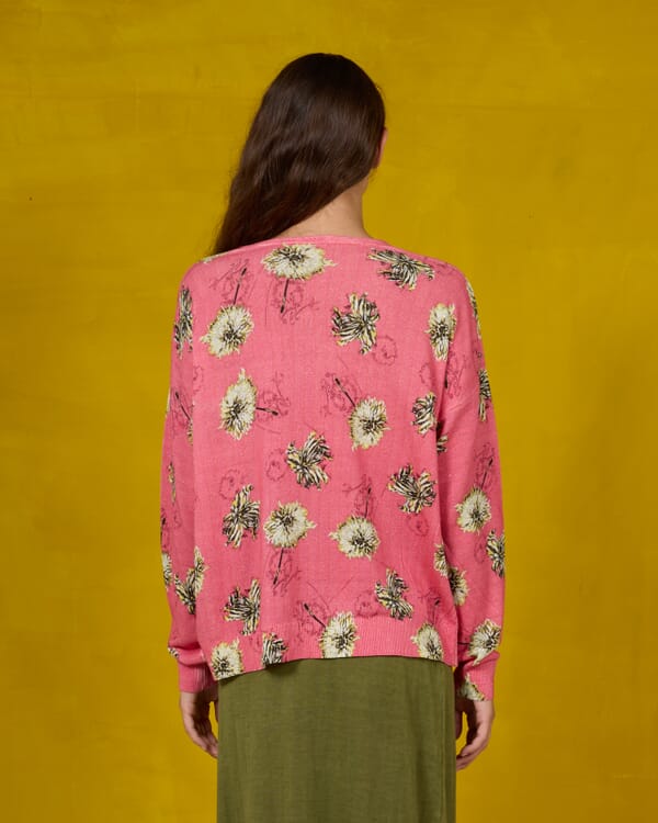 In Bed With You CONTRAST-EDGE PRINT CARDIGAN WITH POCKETS COL. 006