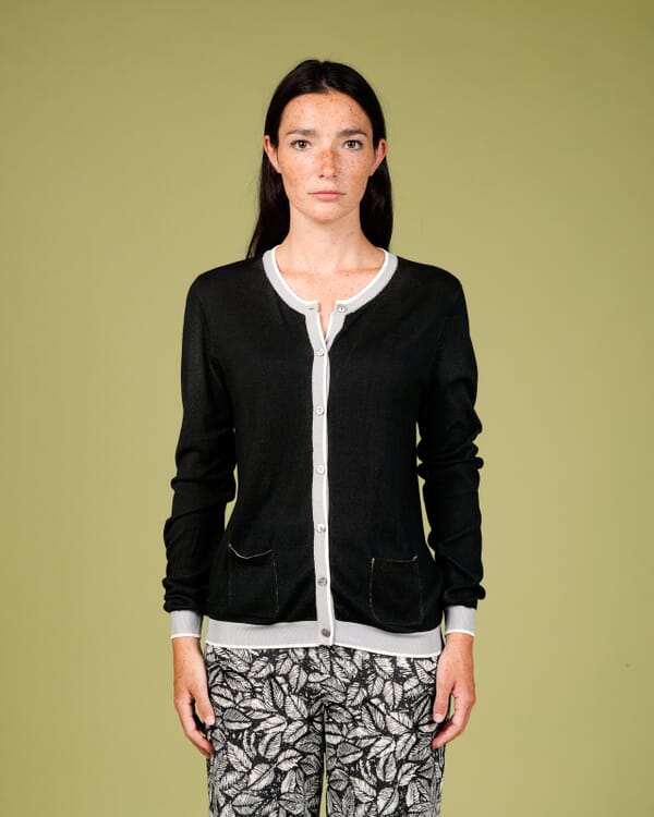 In Bed With You CONTRAST-EDGE PRINT CARDIGAN WITH POCKETS COL. 006