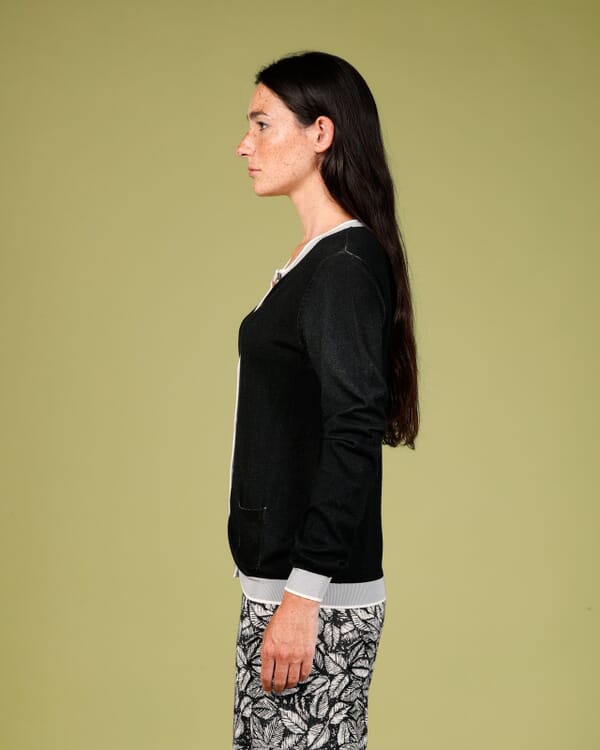 In Bed With You CONTRAST-EDGE PRINT CARDIGAN WITH POCKETS COL. 006