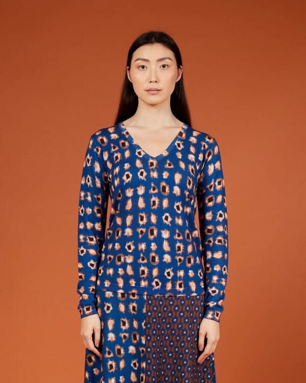 In Bed With You CONTRAST-EDGE PRINT CARDIGAN WITH POCKETS COL. 009