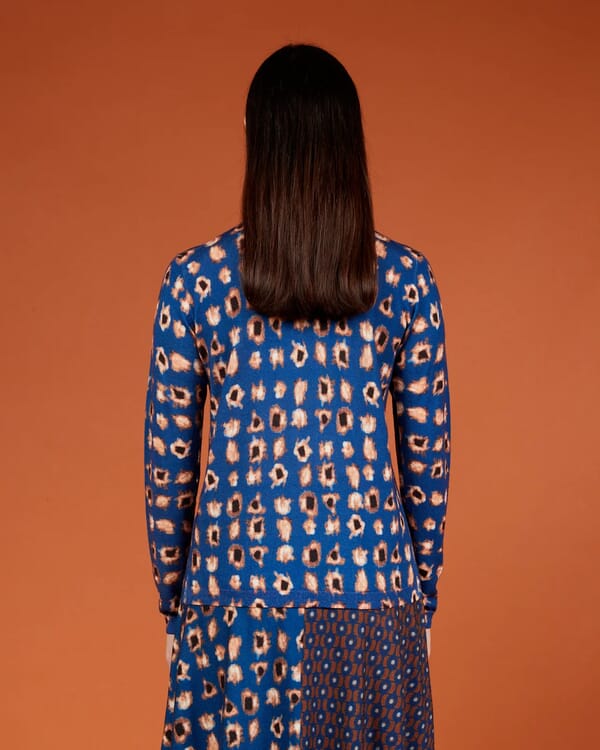 In Bed With You CONTRAST-EDGE PRINT CARDIGAN WITH POCKETS COL. 009