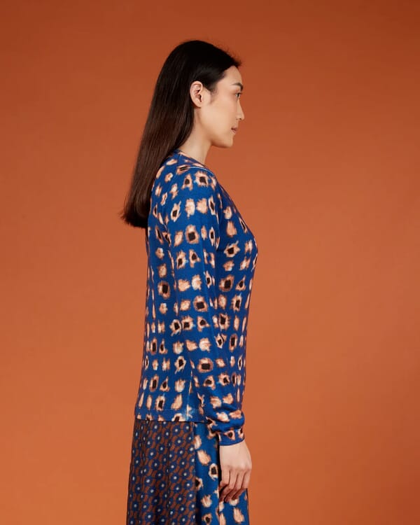 In Bed With You CONTRAST-EDGE PRINT CARDIGAN WITH POCKETS COL. 009