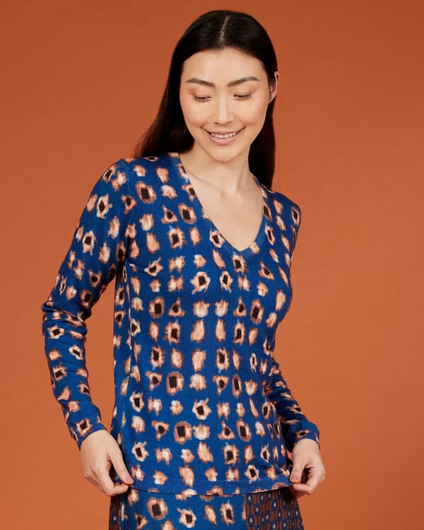 in bed with you CONTRAST-EDGE PRINT CARDIGAN WITH POCKETS COL. 009