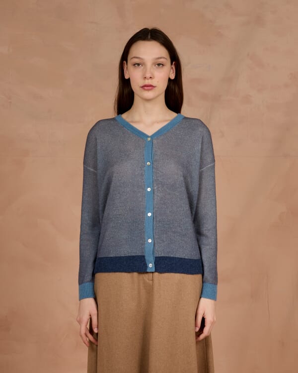 In Bed With You CONTRAST-EDGE PRINT CARDIGAN WITH POCKETS COL. 015