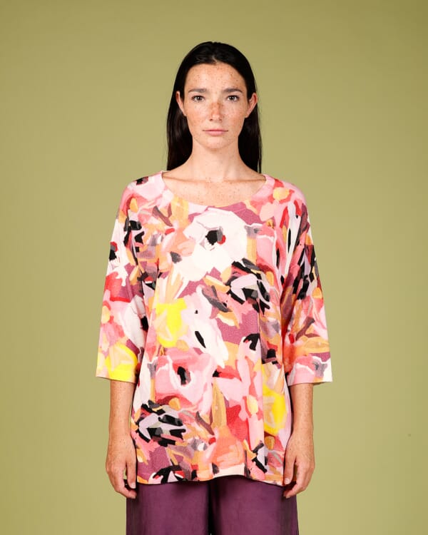 In Bed With You CONTRAST-EDGE PRINT CARDIGAN WITH POCKETS COL. 015