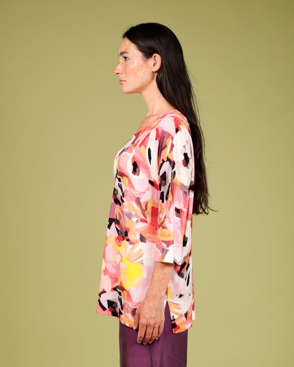 In Bed With You CONTRAST-EDGE PRINT CARDIGAN WITH POCKETS COL. 015