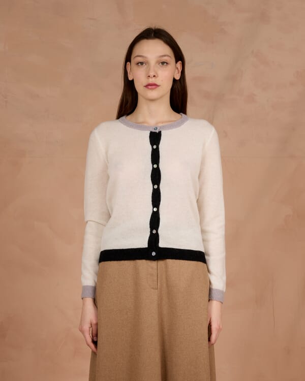 In Bed With You CONTRAST-EDGE PRINT CARDIGAN WITH POCKETS COL. 022