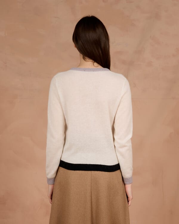 In Bed With You CONTRAST-EDGE PRINT CARDIGAN WITH POCKETS COL. 022