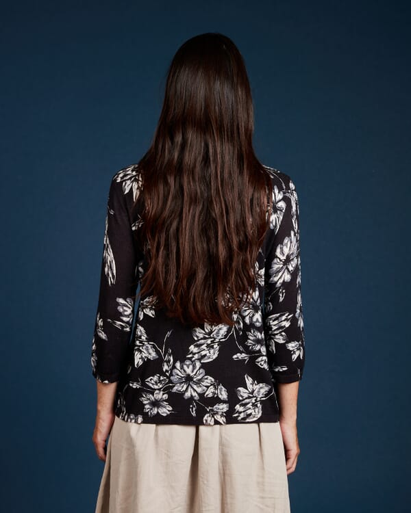 In Bed With You CONTRAST-EDGE PRINT CARDIGAN WITH POCKETS COL. 027