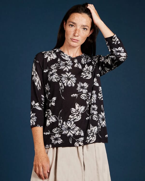 in bed with you CONTRAST-EDGE PRINT CARDIGAN WITH POCKETS COL. 027