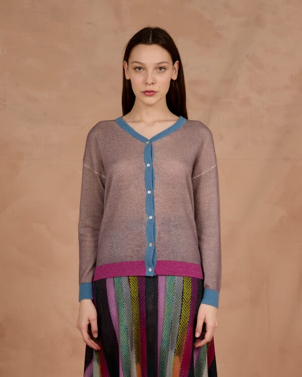 In Bed With You CONTRAST-EDGE PRINT CARDIGAN WITH POCKETS COL. 030