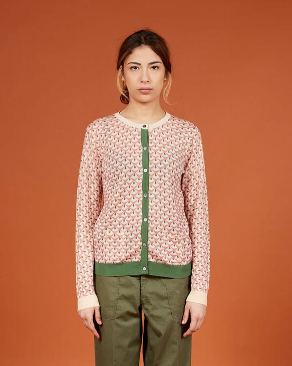 In Bed With You CONTRAST-EDGE PRINT CARDIGAN WITH POCKETS COL. 039