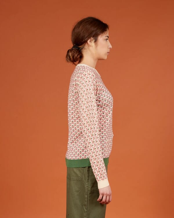 In Bed With You CONTRAST-EDGE PRINT CARDIGAN WITH POCKETS COL. 039