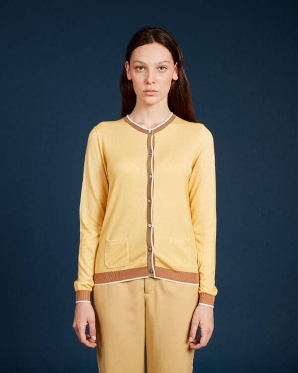 In Bed With You CONTRAST-EDGE PRINT CARDIGAN WITH POCKETS COL. 051