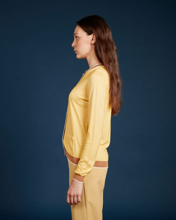 In Bed With You CONTRAST-EDGE PRINT CARDIGAN WITH POCKETS COL. 051