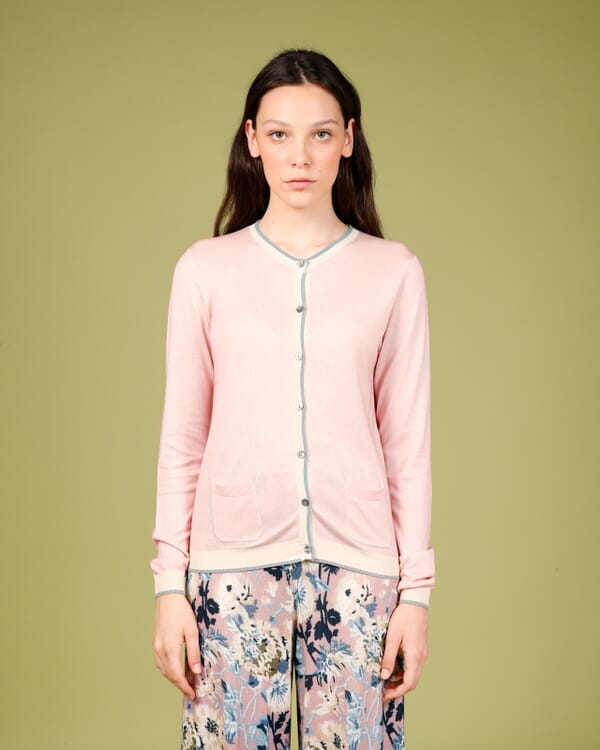 In Bed With You CONTRAST-EDGE PRINT CARDIGAN WITH POCKETS COL. 051