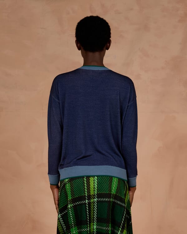 In Bed With You CONTRAST-EDGE PRINT CARDIGAN WITH POCKETS COL. 122