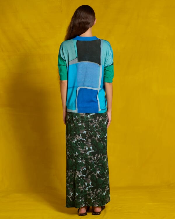 In Bed With You CONTRAST-EDGE PRINT CARDIGAN WITH POCKETS COL. 344