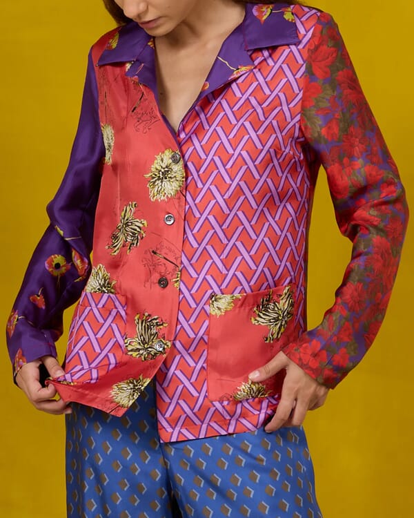 in bed with you CONTRAST-EDGE PRINT CARDIGAN WITH POCKETS COL. 374