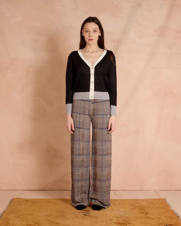 In Bed With You CONTRAST-EDGE PRINT CARDIGAN WITH POCKETS COL. 907