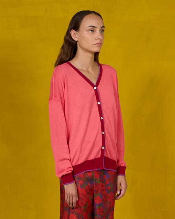 In Bed With You CONTRAST-EDGE PRINT CARDIGAN WITH POCKETS COL. 915