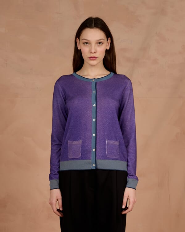 In Bed With You CONTRAST-EDGE STRIPES PRINT CARDIGAN WITH POCKETS COL. 855