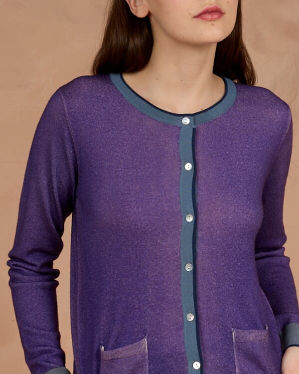 In Bed With You CONTRAST-EDGE STRIPES PRINT CARDIGAN WITH POCKETS COL. 855