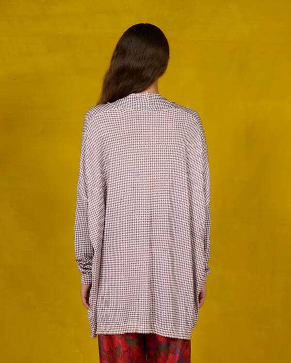 In Bed With You CONTRAST-EDGE TARTAN PRINT CARDIGAN WITH POCKETS COL. 014