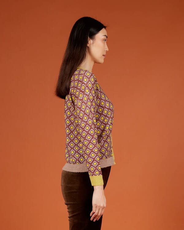 In Bed With You CONTRAST-EDGE TARTAN PRINT CARDIGAN WITH POCKETS COL. 014