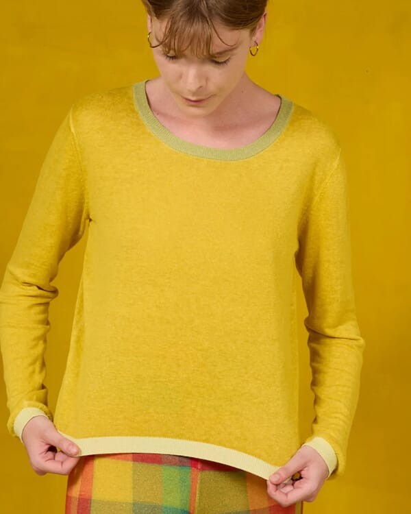 in bed with you CONTRAST-EDGE TARTAN PRINT CARDIGAN WITH POCKETS COL. 020