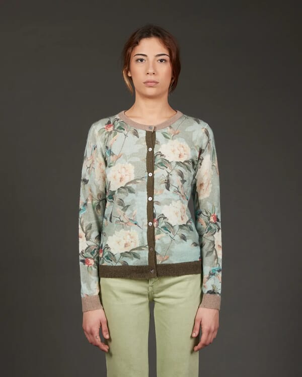 In Bed With You FLORAL AND GEOMETRIC PRINT DUPLEX V NECK JUMPER COL.609