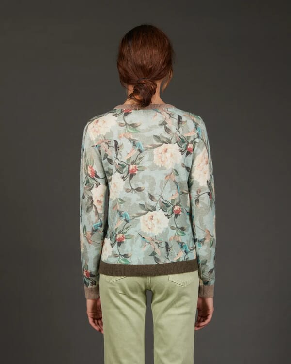 In Bed With You FLORAL AND GEOMETRIC PRINT DUPLEX V NECK JUMPER COL.609