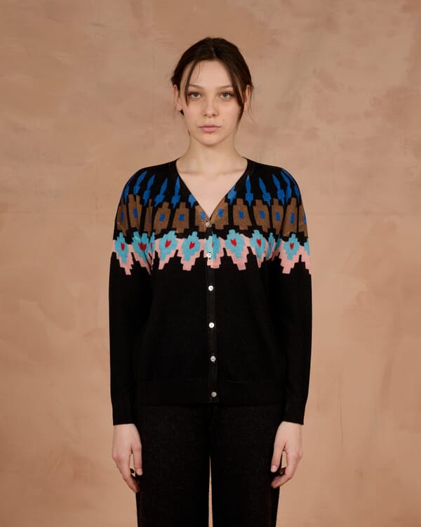 In Bed With You FLORAL AND GEOMETRIC PRINT JACKET WITH POCKETS COL.461