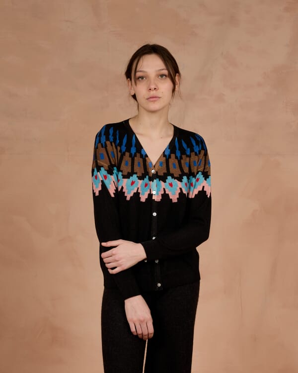 In Bed With You FLORAL AND GEOMETRIC PRINT JACKET WITH POCKETS COL.461